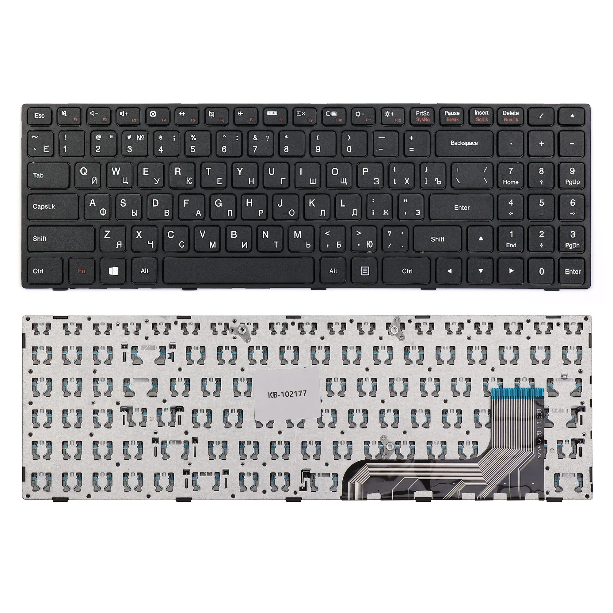 Клавиатура для ноутбука Lenovo 100 15IBY 15 300 B5010 B50 10 Series. Плоский Enter. Черная с рамкой. PN: NSK