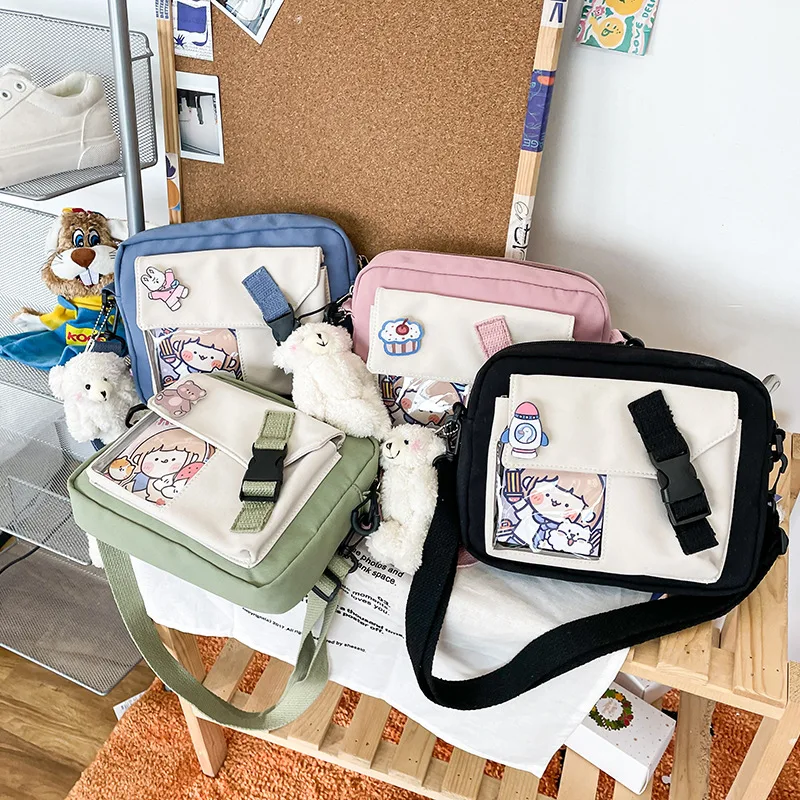 

2021 new Japanese ins style cute cartoon girl student transparent small bag Korean style college style shoulder bag