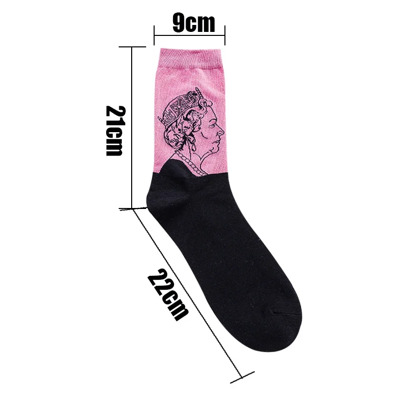 

Pure Cotton Men's Tube Socks Personality Character Avatar Fashion Trend Oil Painting Socks Men Harajuku Fashion Gifts For Men