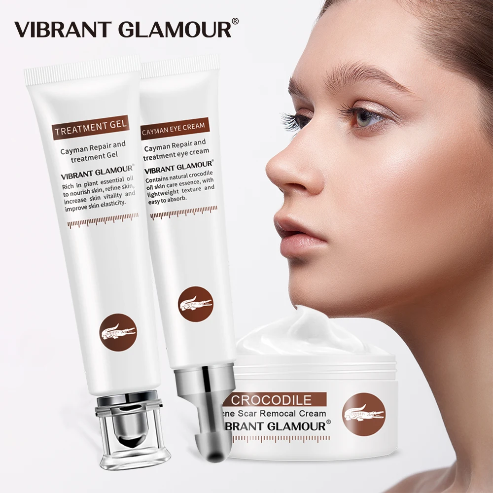 

VIBRANT GLAMOUR Repair Scar Cream Set Crocodile Eye Cream Delay Aging Fade Scars Hydrate Moisturize Whiten
