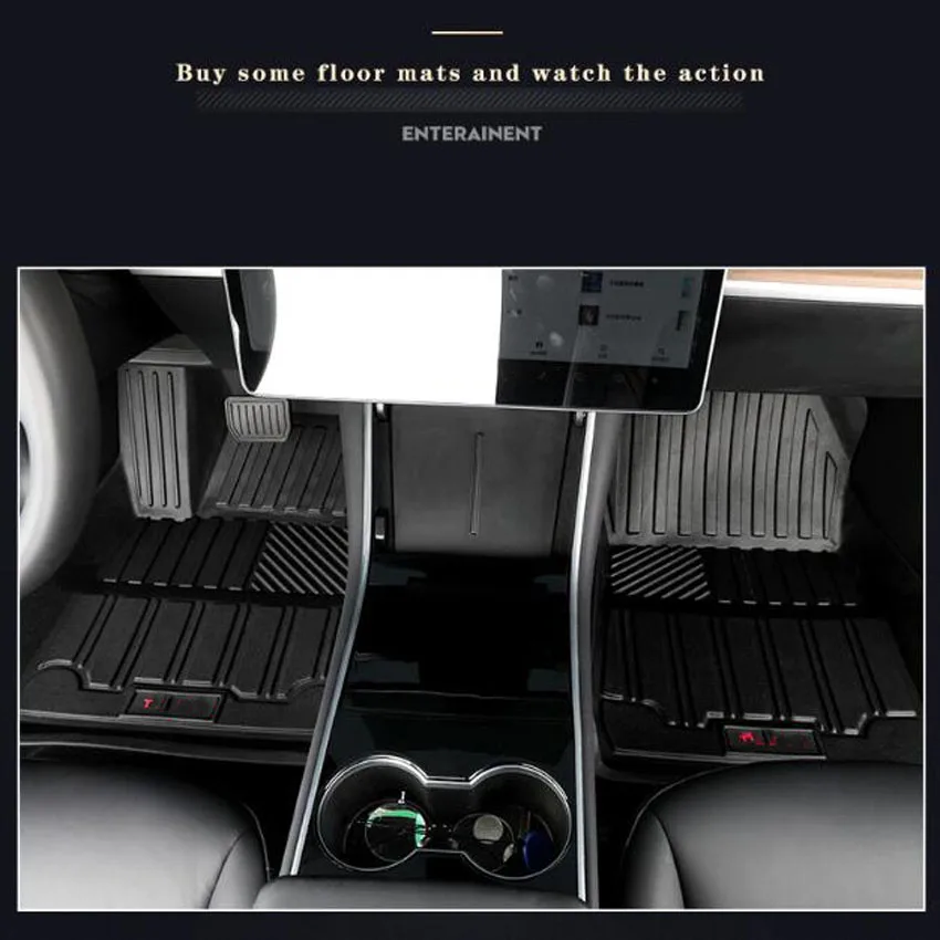 Коврик для ног Tesla Model 3 водонепроницаемый нескользящий напольный коврик из
