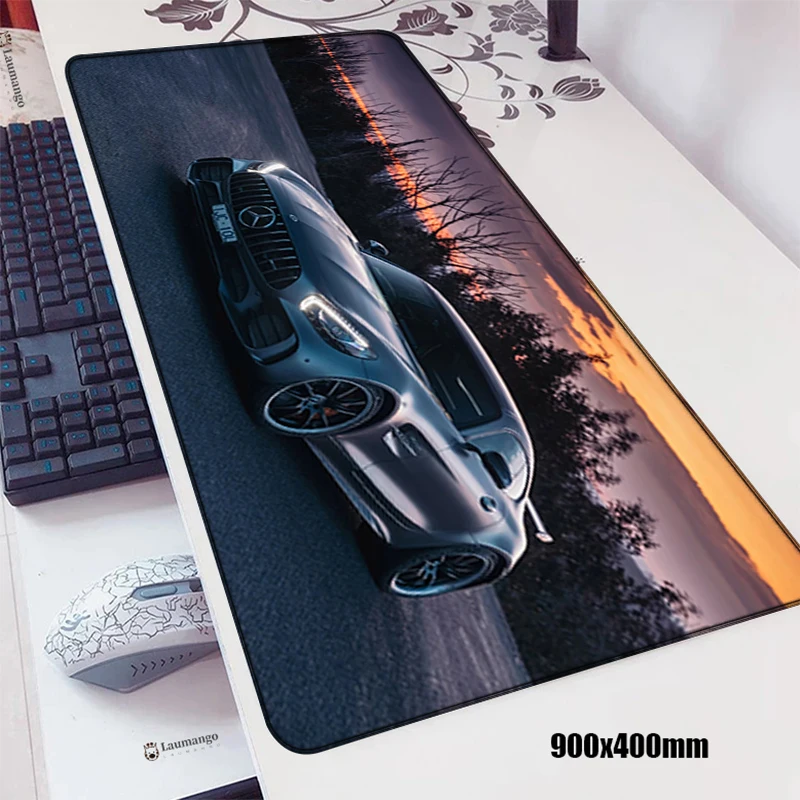 Computer Mousepad 900x400 Large Gamer Keyboard Mat Mercedes-Benz AMG Big Mouse Pad Xxl Table Pads Manga Accessory Mausepad Rug