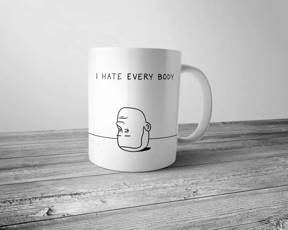 Кружка Pixxa I Hate each Body чашка для молока кофе чая фарфоровая подарок | Дом и сад