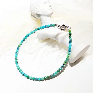 Браслет Lii Ji из настоящего бирюзового серебра 925 пробы с застежкой