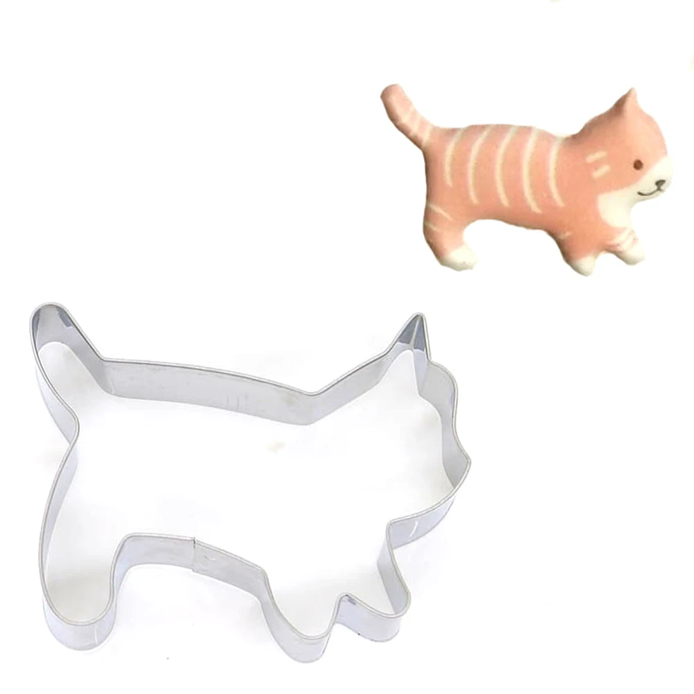 

5pcs Cookie Cutters Moulds Stainless Steel Cute Animal Cat Shape Biscuit Mold DIY Fondant Pastry Decorating Baking Kitchen Tools
