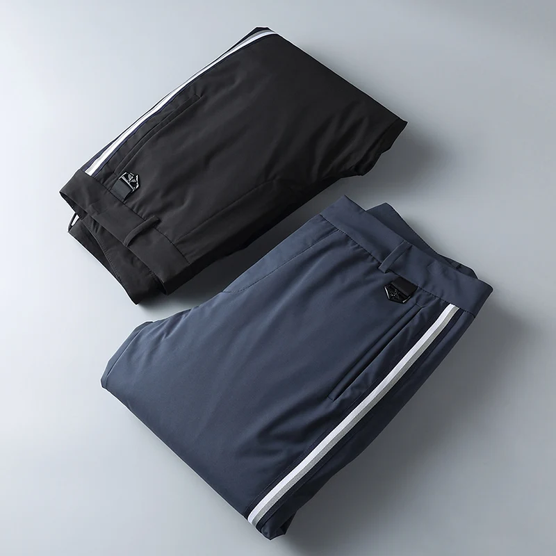 JSBD зимние мужские теплые пуховые штаны высокое качество белый гусиный пух значок