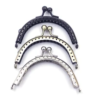 5pcs 8 5cm arch smooth purse frames kiss clasps lock handbag handles diy crafts luggage bag accessories bronze silver black tone