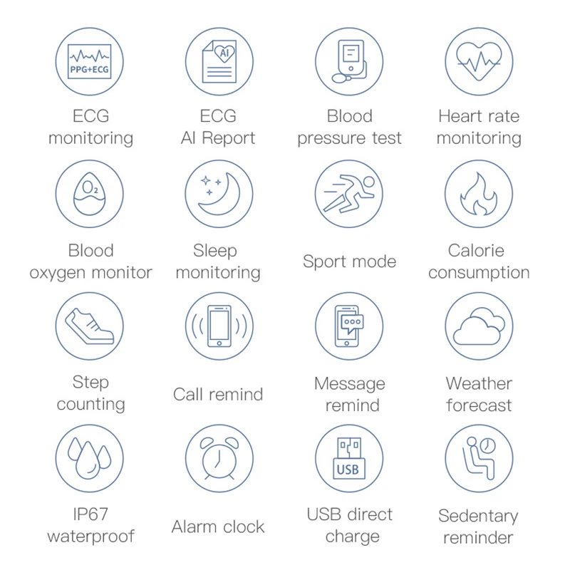 MAFAM P12 ЭКГ смарт браслет пульсометр артериальное давление часы водонепроницаемый