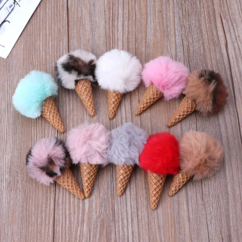 

Newborn Baby Photography Faux Mink Fur Ice Cream Shape Props Tiny Baby Girl Boy Photo Handmade Props Fotografia C5AF