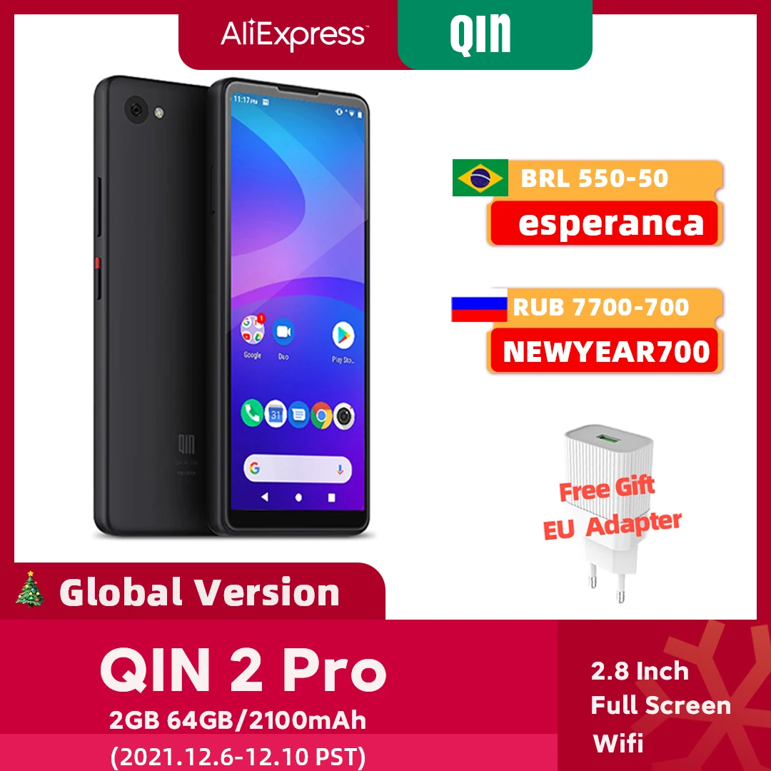 

Global Version QIN 2 Pro Full Screen Phone 4G Network With Wifi 5.05 Inch 2100mAh Andriod 9.0 SC9863A Octa Core Feature Qin 2pro