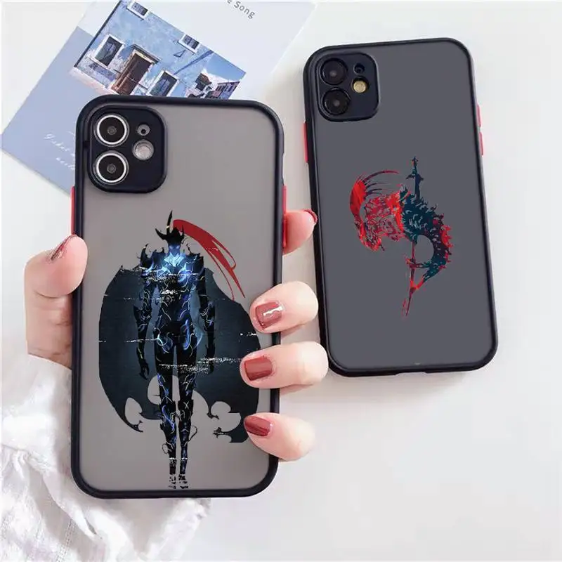

solo leveling Phone Case For iPhone 12 11 Mini Pro XR XS Max 7 8 Plus X Matte transparent Back Cover