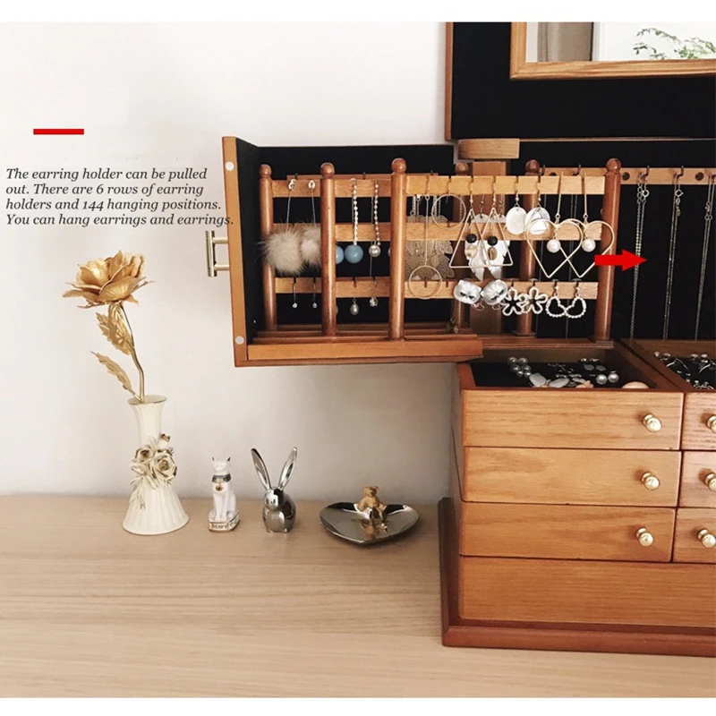 Многослойные ящики из твердой древесины для хранения ювелирных изделий большой