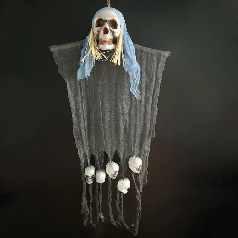 

2021 Halloween Skull Hanging Ghost Haunted House Escape Horror Props Pendent Halloween Party Decorations for Home Terror Scary