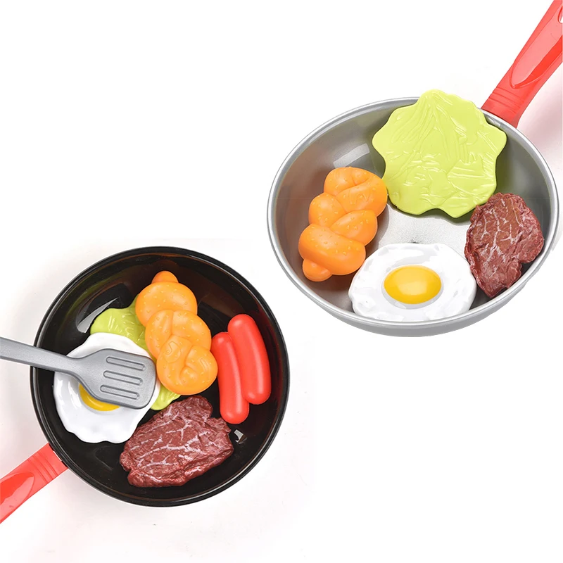 

7PCS Children's Pretend Kitchen Toy Set Miniature Kitchen Simulation Food Cooker Pot Cooking Play House Toy Girl