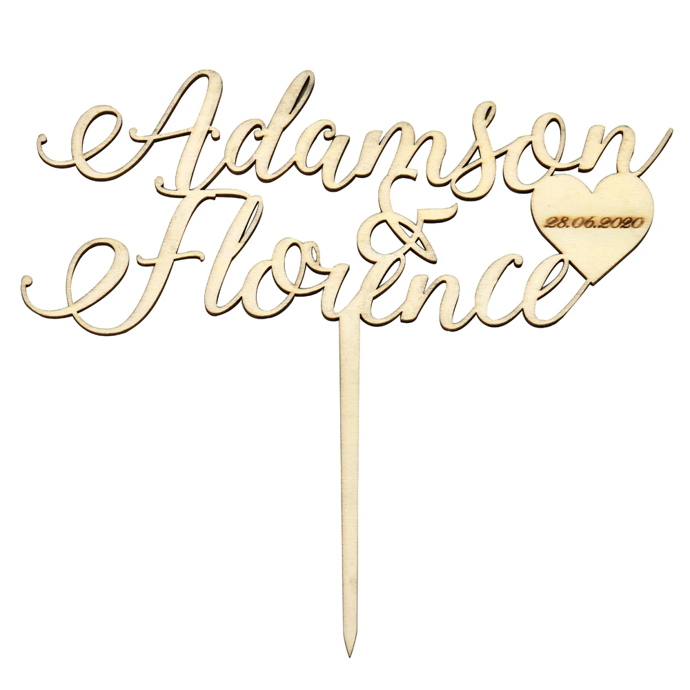 Персонализированный Выгравированный свадебный торт Топпер акриловая