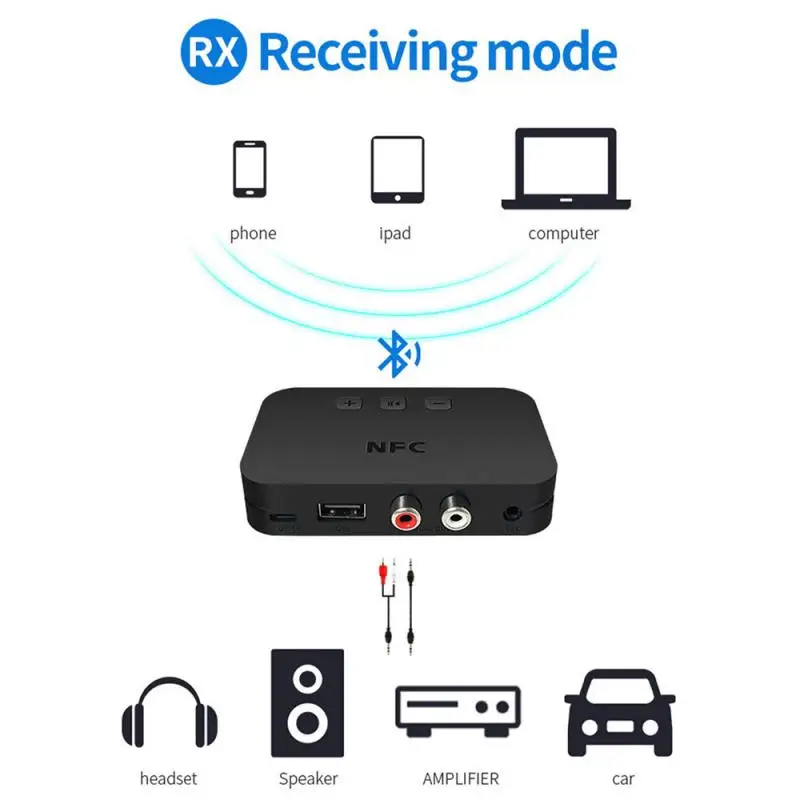 Bluetooth-совместимый аудиоресивер 5 0 RCA A2DP 3 мм AUX разъем Музыкальный беспроводной