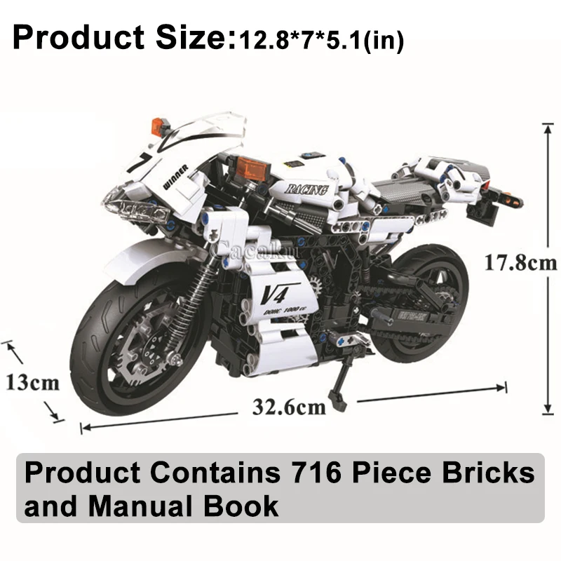 716 шт. кирпичи для мотокросса езды на мотоцикле набор модель строительные блоки