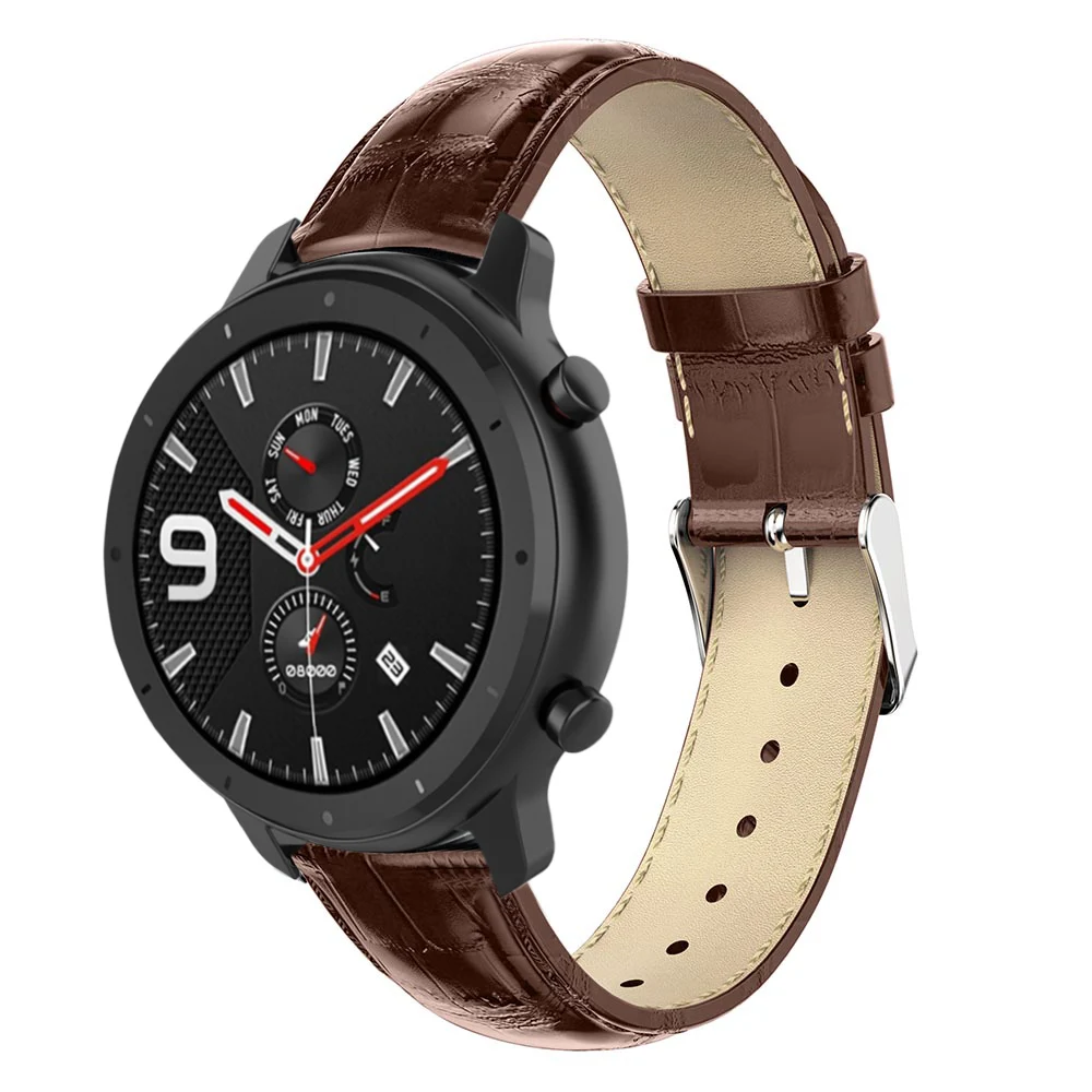 Ремешок из натуральной кожи крокодила для Xiaomi Huami Amazfit GTR 42 мм 47 мм GTS Amazfit BIP Молодежный ремешок для наручных часов браслет ремень