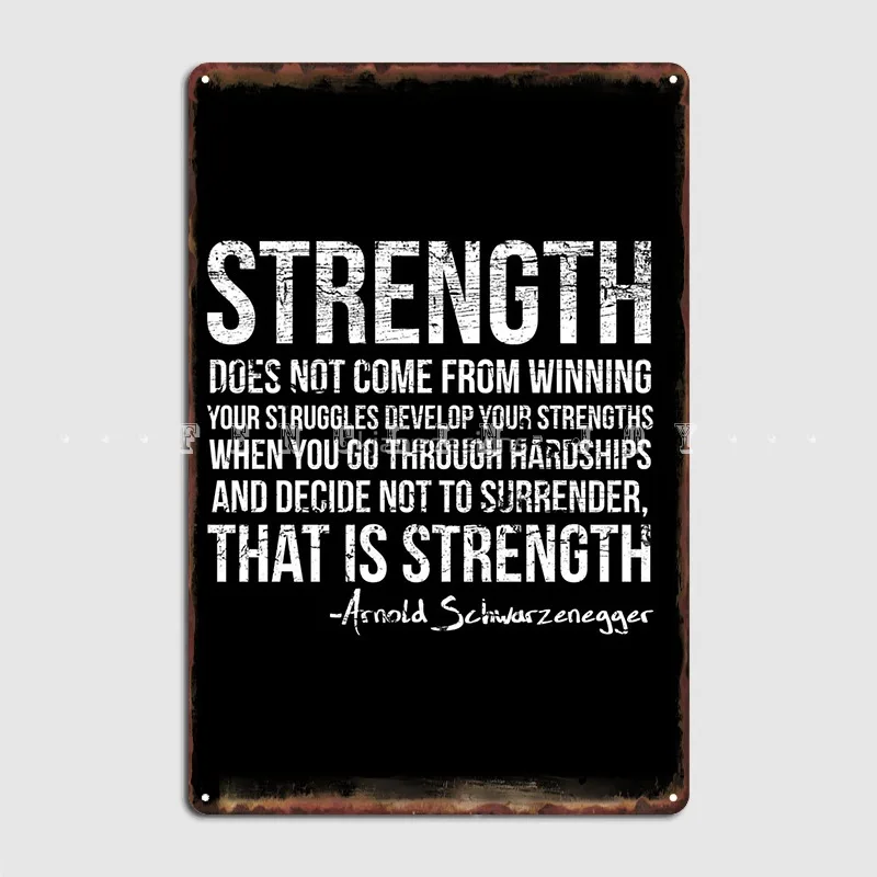 

Strength Poster Metal Plaque Club Party Pub Garage Funny Plaques Tin Sign Posters