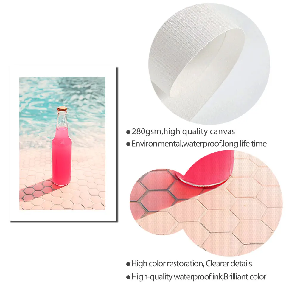 Праздник песчаный пляж скандинавский постер коктейль холст живопись доска для