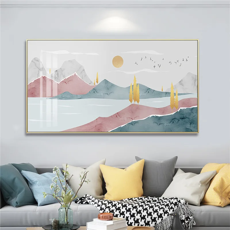 3 шт. иллюстрация реки природный пейзаж нордическая Современная Настенная