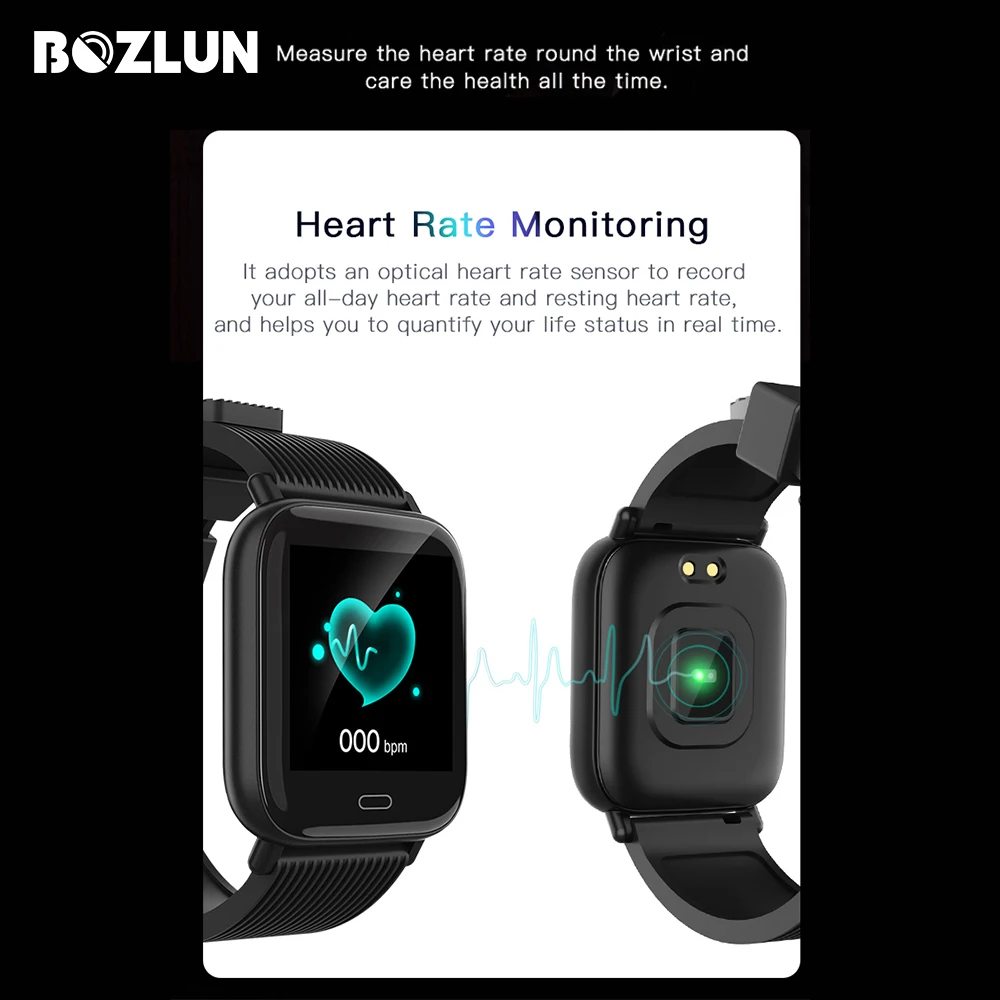 Новые умные часы Bozlun для мужчин и женщин ЭКГ пульсометр смарт браслет фитнес