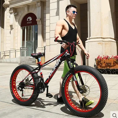 black red Бренд X-фронта, 27 скоростей, 4,0, широкая шина для снега, мобильный велосипед, беговые, горные, горные, велосипедные, для путешествий - Цвет: black red