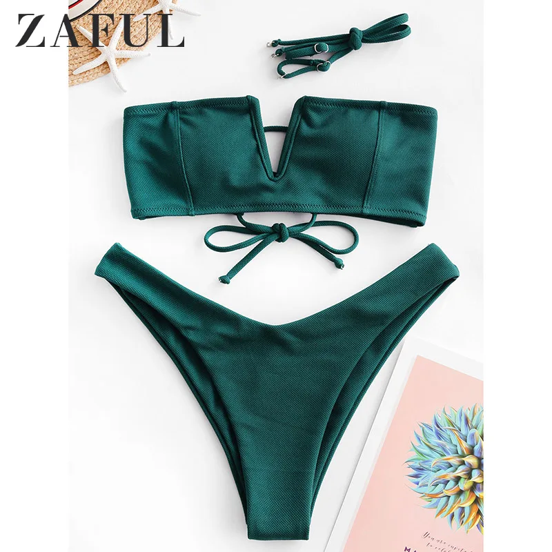 ZAFUL, сексуальный бандаж, бикини, новинка, v-образный вырез, бикини, купальники, пуш-ап, купальник, женский, Бразильский бикини, набор, купальники, бикини