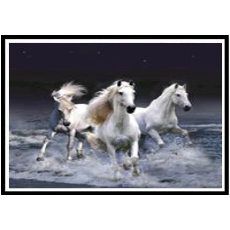 

5D DIY Diamond Painting Round Rhombus Diamond Painting Horse Happy Cross Stitch Kit Diamond Mosaic Pattern Home Decoration