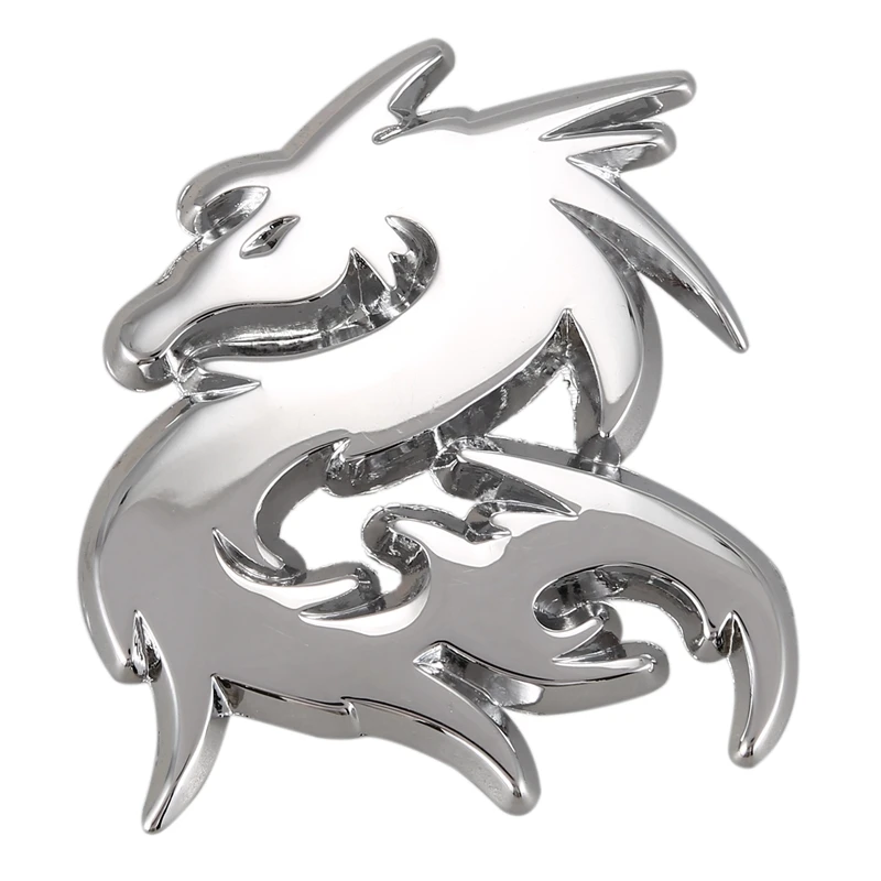 2 шт. Автомобильная серебристая металлическая 3D эмблема дракона Знак Наклейка на