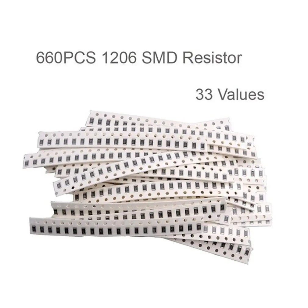 660 шт. 33 значения 1206 0805 SMD резистор в комплекте 1 ом 1мом 0603 x 20 = 1% набор