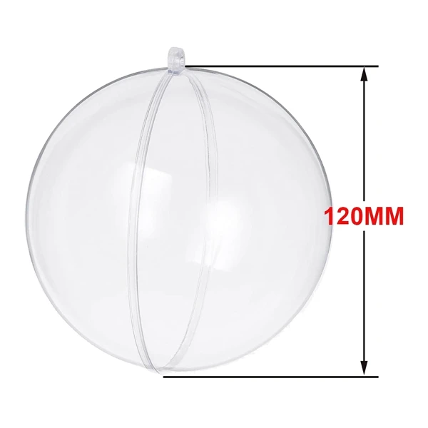 

12 Pcs Clear Fillable Ornaments Ball,DIY Plastic Fillable Ball for Party Decor 120mm Ornaments Home Christmas Decoration