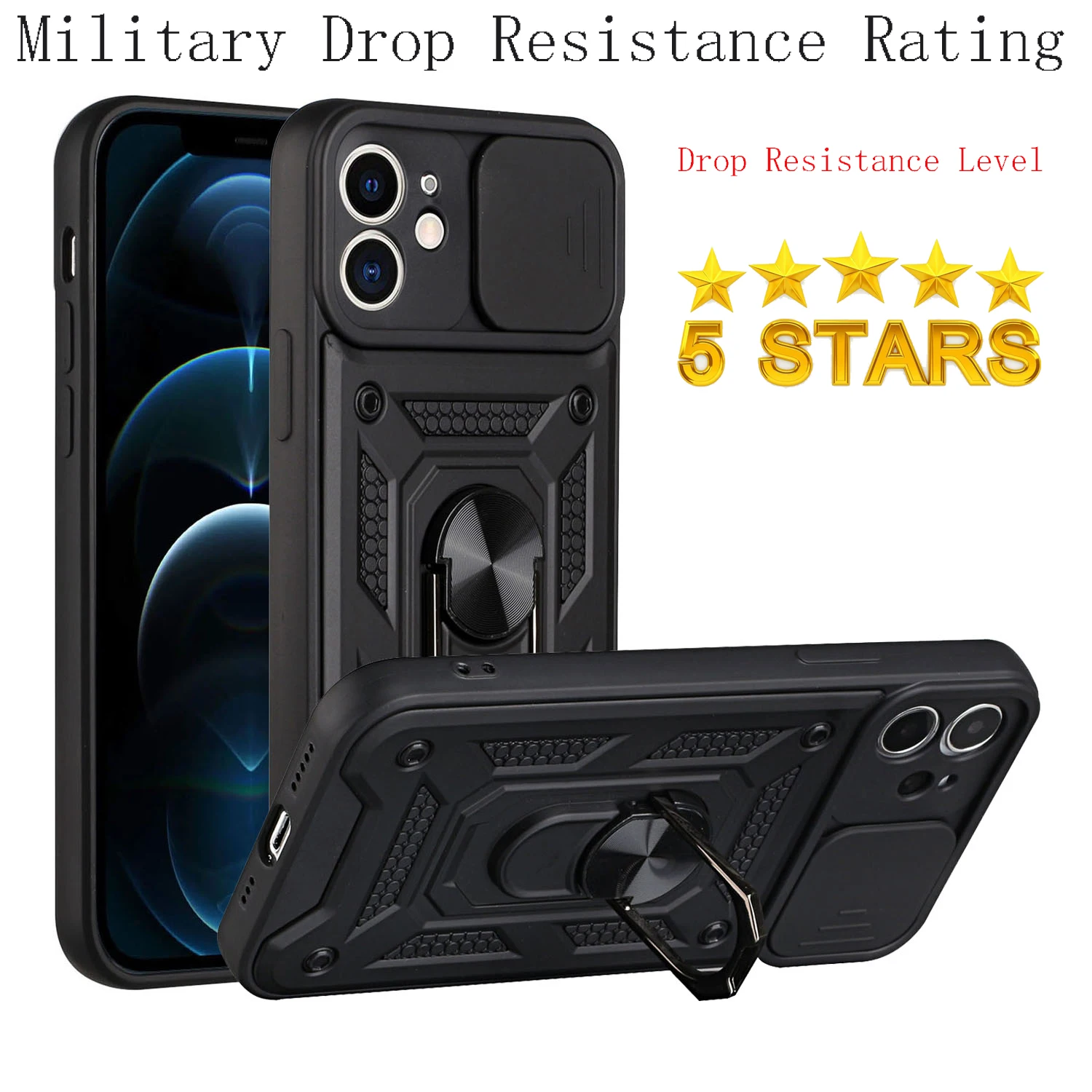 

Military Anti-fall Armor Case For iPhone 12 Pro Max 11 Pro XS Max Shockproof Holder Ring Case X XR 8 7 6 6S Plus Phone Cover Bag