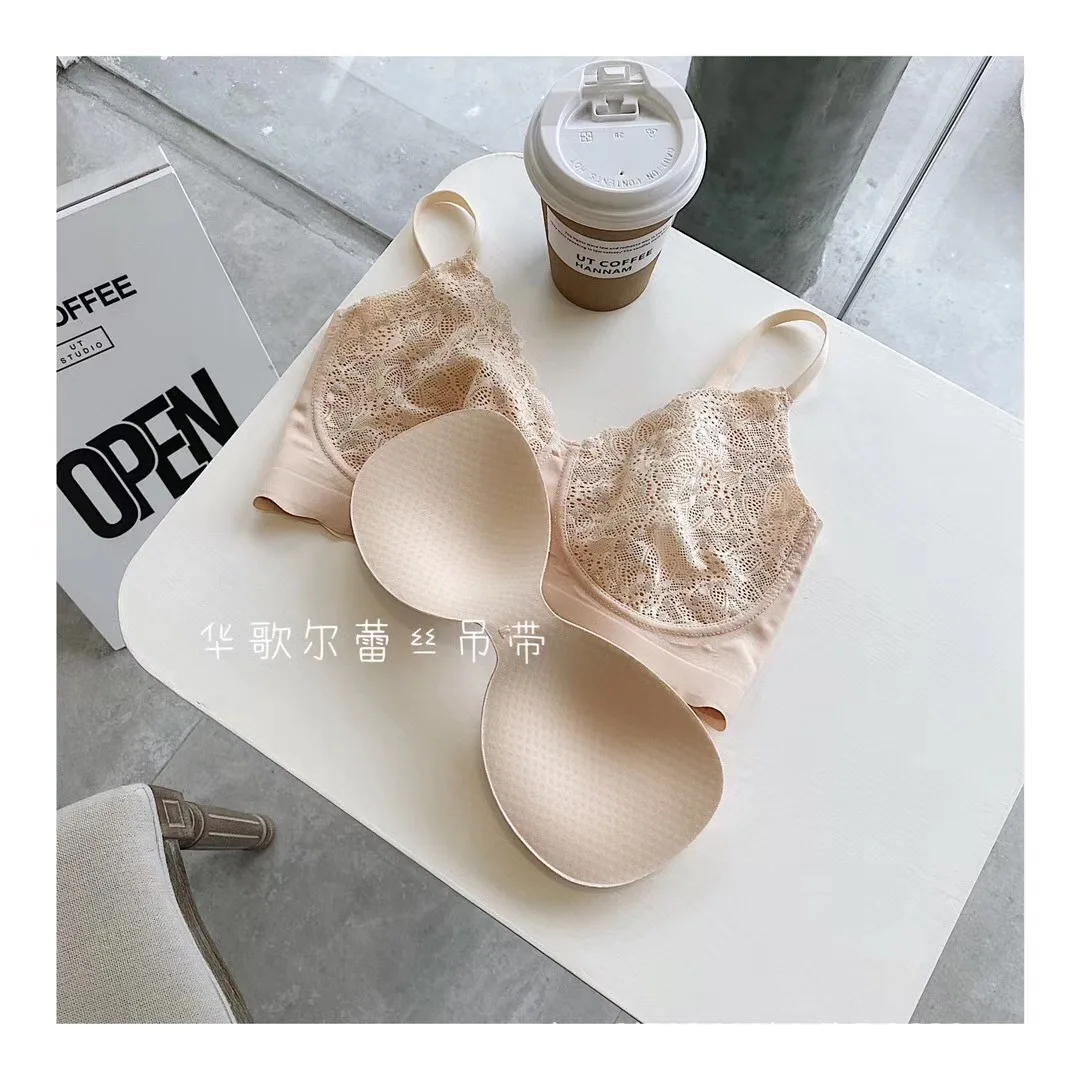

SVOKOR Latex Lace Bra Push Up Adjustable Seamless Lingerie Wireless Breathable Underwear
