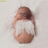 cute newborn baby girl boy angel wings headband photo props silver costume