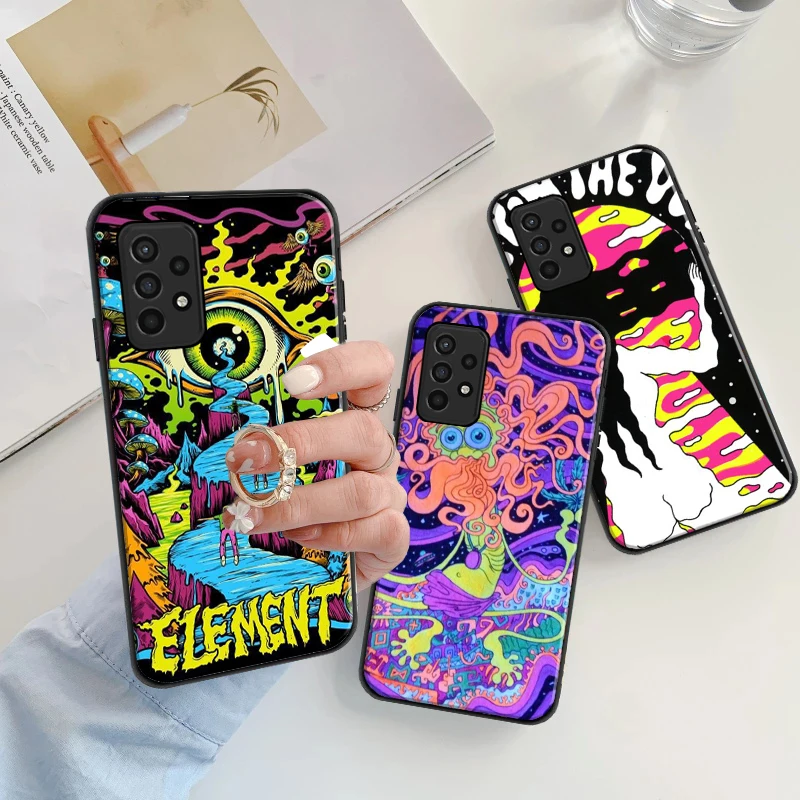 

Colourful Psychedelic Trippy Art Phone Case For Samsung Galaxy A51 4G 5G A52 4G 5G A71 4G 5G A72 4G 5G Mandala Chakra Yoga Coque