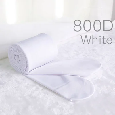White Осенне-зимние плотные теплые балетные колготки для девочек и взрослых, балетные чулки для танцев, бархатные женские Колготки 800D - Цвет: White