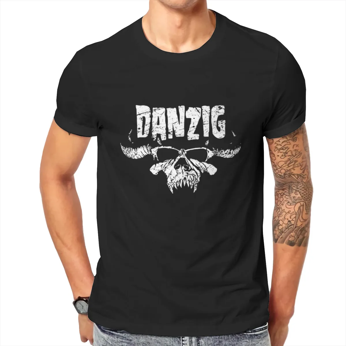 Danzig, повседневные свободные хлопковые футболки оверсайз 100% с круглым вырезом 2021 138818