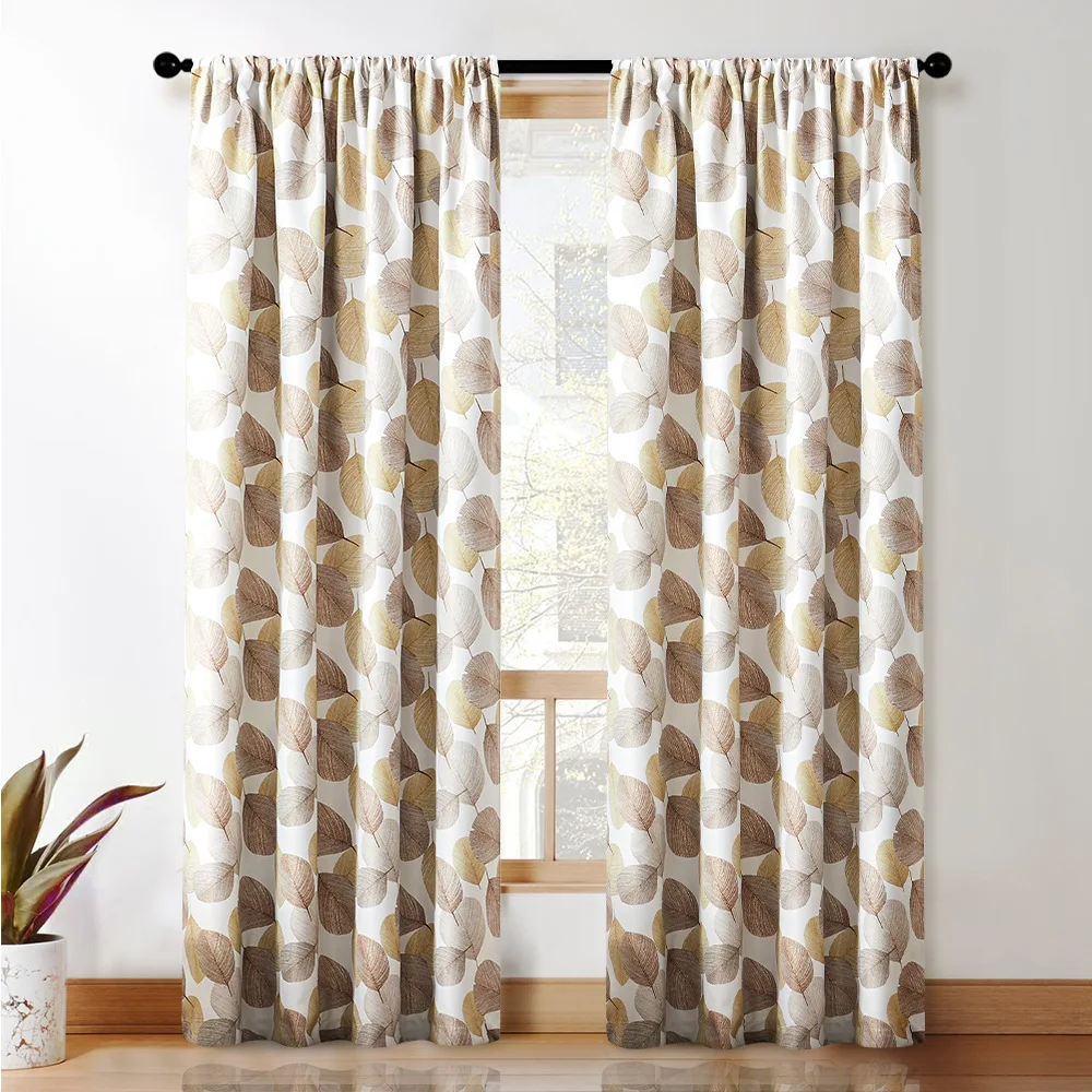 

Занавески для гостиной, с рисунком листьев, в европейском стиле