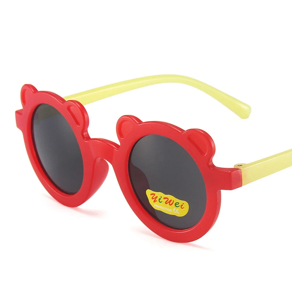 

Fresh Style Cartoons Bear Ears Round Frame Sunglasses Girl 2021 Luxury Brand Design Kid Sun Glasses Boy Fashion Decoration UV400