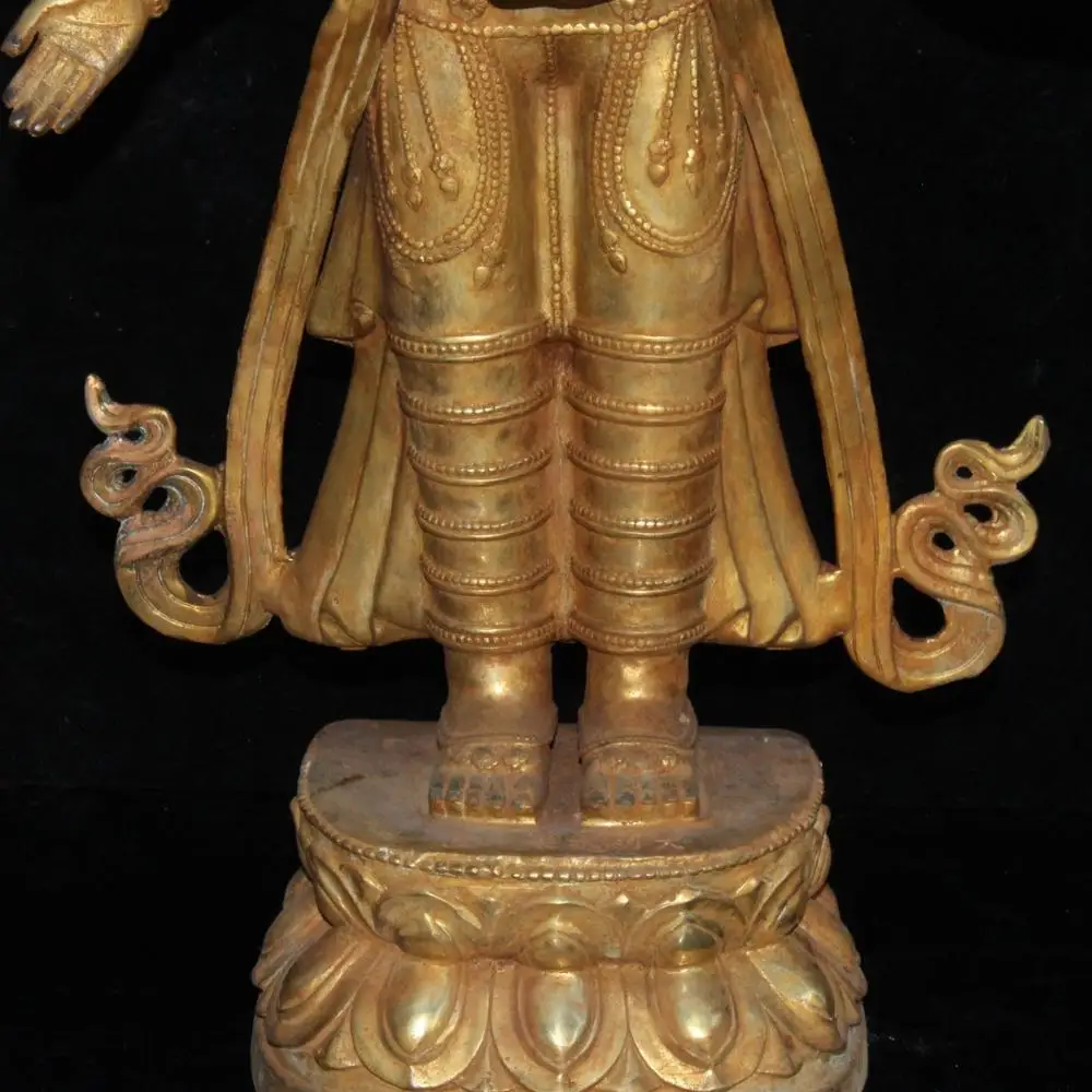 

wedding decoration China wealth auspicious Brass gilt three-headed eight-armed Guanyin Buddha Avalokitesvara Bodhisattva