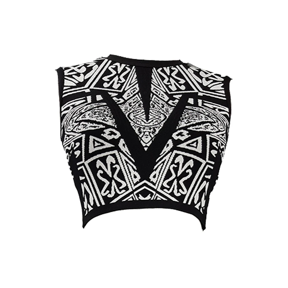 

2021 Summer New Women's Jacquard Bandage Bodycon Two-Piece Sexy Round Neck Top & Skirt Celebrity Party Set Vestidos