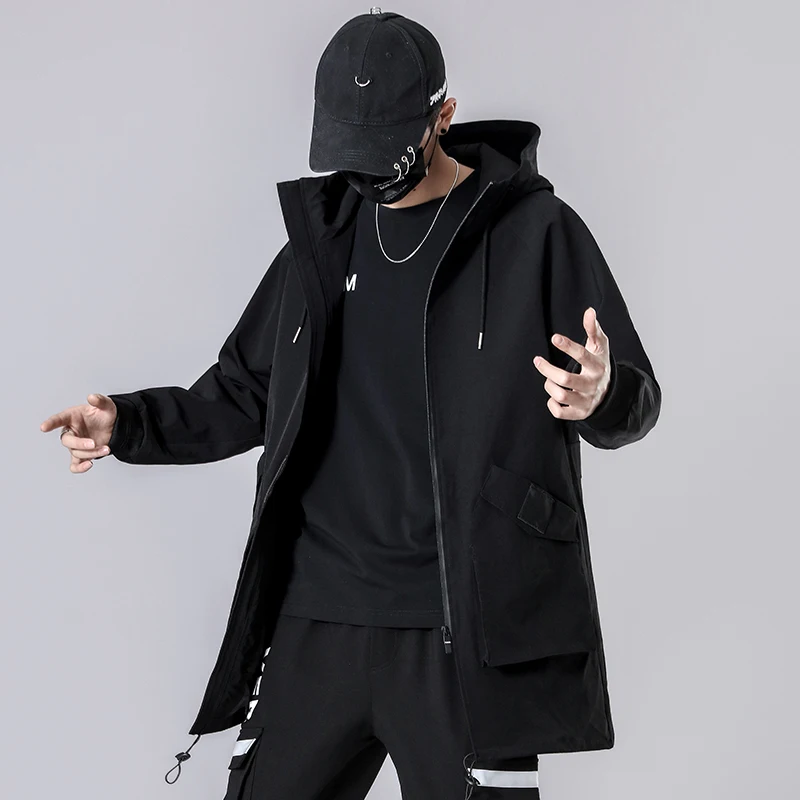 

Jackets Nice Hot Jacket For Men Style Clothing Techwear Hoodies Windbreaker Clothes Oversized Long Sleeve Korea Vogue Man Coat