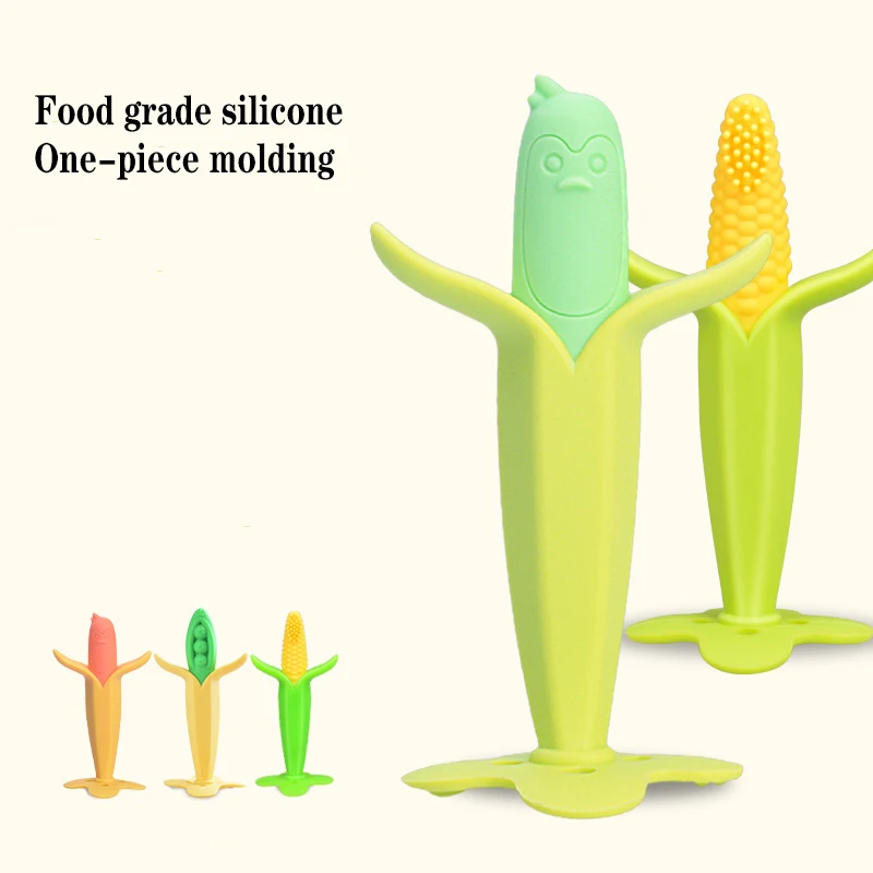 Детский Прорезыватель для зубов в виде фруктов банан форме кукурузы силиконовые
