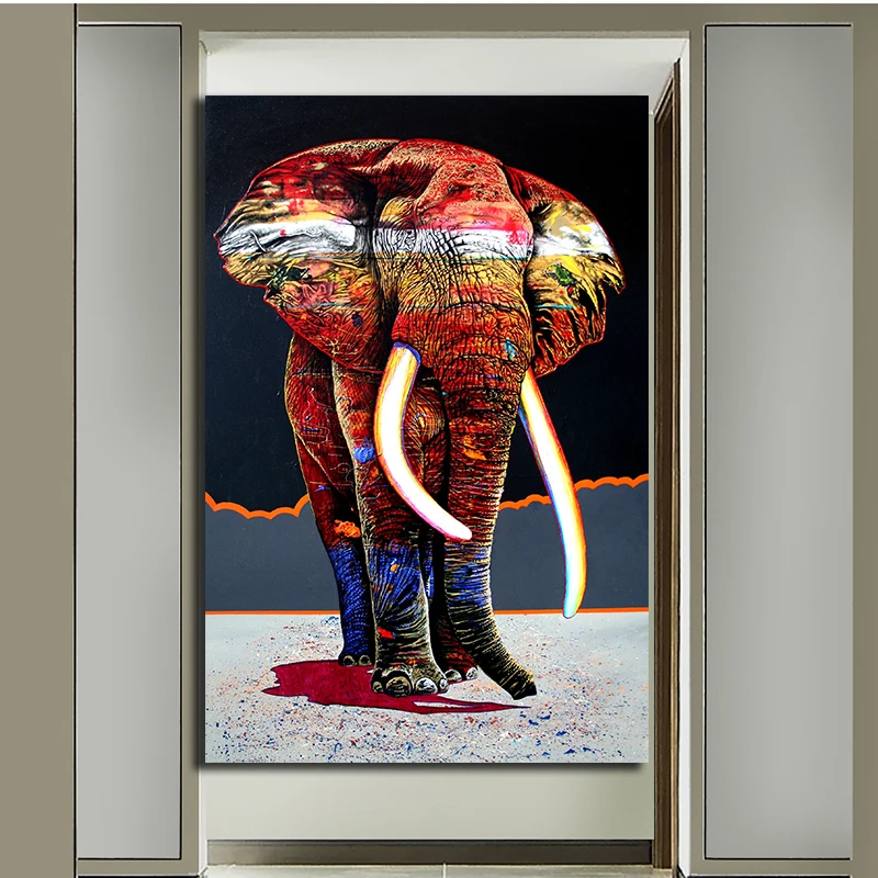 Картина на холсте с изображением слонов настенные плакаты и принты современными