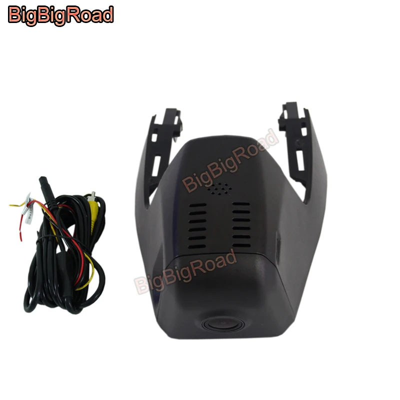 Black Single Camera BigBigRoad автомобильный Wifi DVR видео рекордер видеорегистратор камера для Volkswagen Touareg FHD 1080P широкоугольный - Название цвета: Black Single Camera