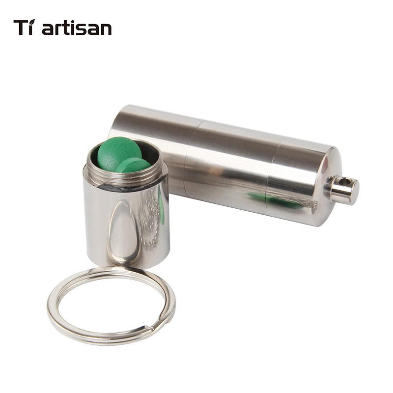 Ti artisan титановый контейнер для хранения таблеток экологичный Водонепроницаемый Сверхлегкий портативный титановый Чехол Контейнер - Цвет: 1pcs
