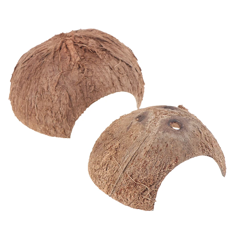 1pcs Reptiel Verbergen Habitat Natuurlijke Kokosnoot Lizard Spider Kleine Dier Cave Huis | Дом и сад