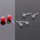 Основа для сережек-гвоздиков, пластиковая, прозрачная, для изготовления ювелирных изделий, 100 шт.