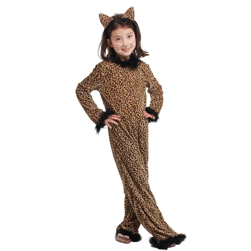 Коричневые комбинезоны M-XL для детей косплей с животными леопардовые костюмы